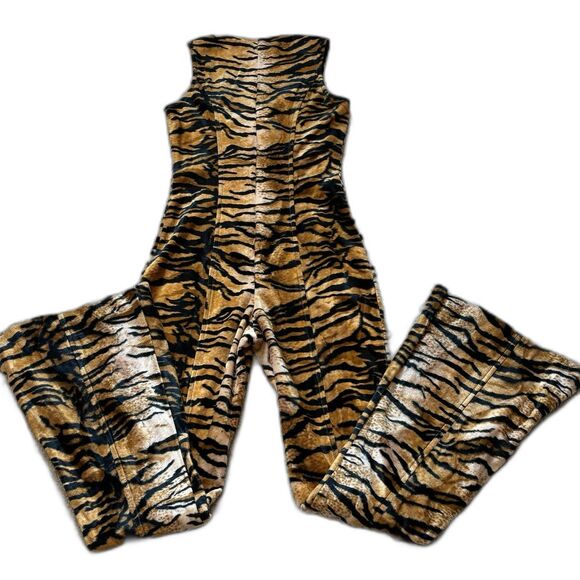 Lip Service Pants - Vintage Lip Service Jumpsuit Faux Fur Cheetah Leopard Pattern Flare Pants Rare